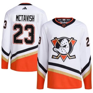 Mason McTavish Men's Adidas Anaheim Ducks Authentic White Reverse Retro 2.0 Jersey