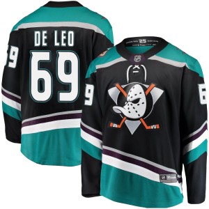 Chase De Leo Youth Fanatics Branded Anaheim Ducks Breakaway Black Alternate Jersey