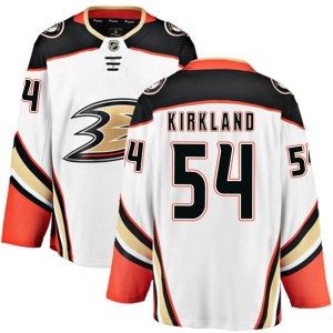 Justin Kirkland Youth Fanatics Branded Anaheim Ducks Breakaway White Away Jersey