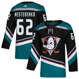 Nikita Nesterenko Men's Adidas Anaheim Ducks Authentic Black Teal Alternate Jersey